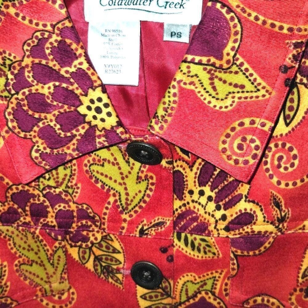 Vintage Coldwater Creek Boho Paisley Floral Jacket Shacket PS - Picture 6 of 6